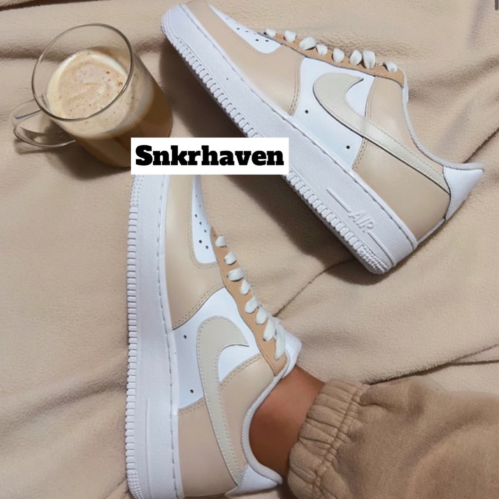 Nike cream latte Air Force 1s